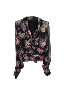 Silk Blouse with Phoenix Print