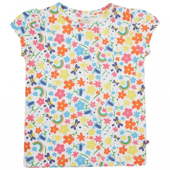 Piccalilly Rainbow Meadow Print T-shirt