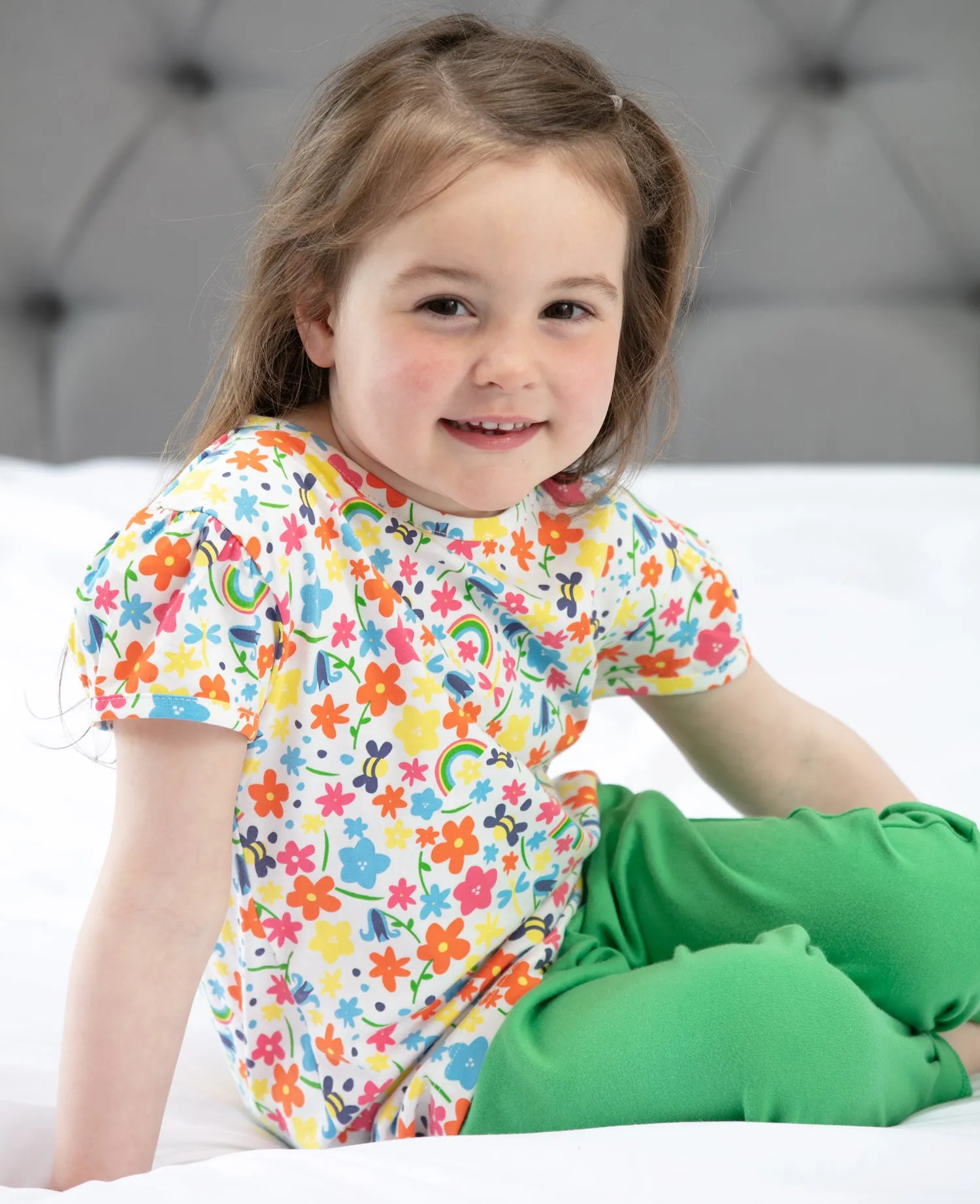 Piccalilly Rainbow Meadow Print T-shirt