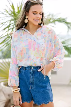 Pink Printed Blouse, Ideal for Visiting