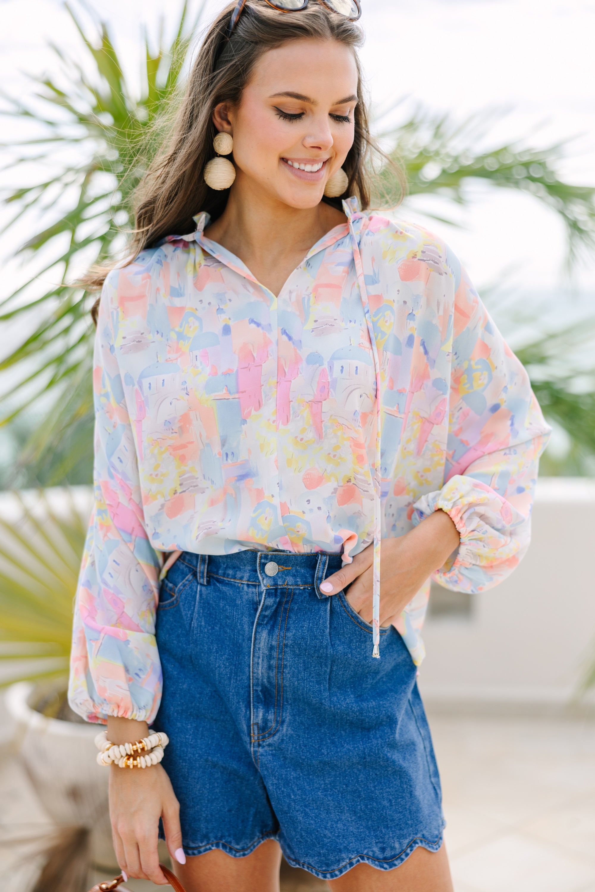 Pink Printed Blouse