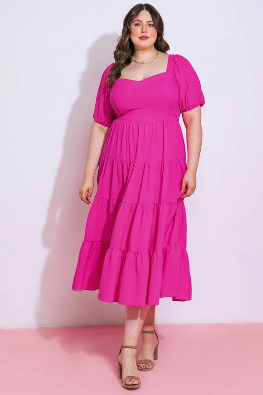 Tiered Pink Sweetheart Dress