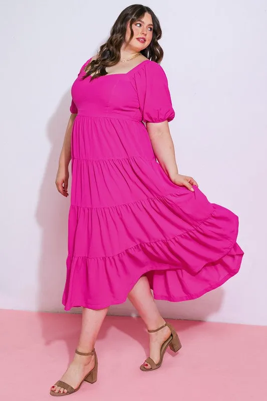 Tiered Pink Sweetheart Dress