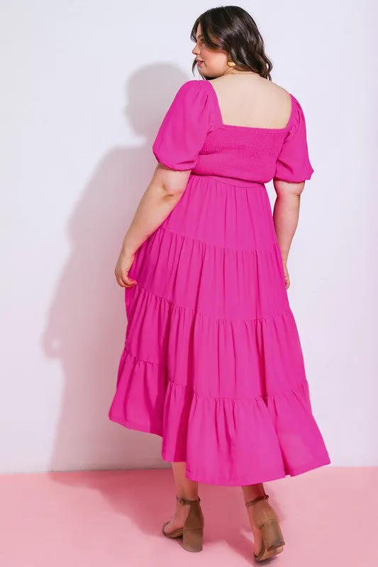 Tiered Pink Sweetheart Dress