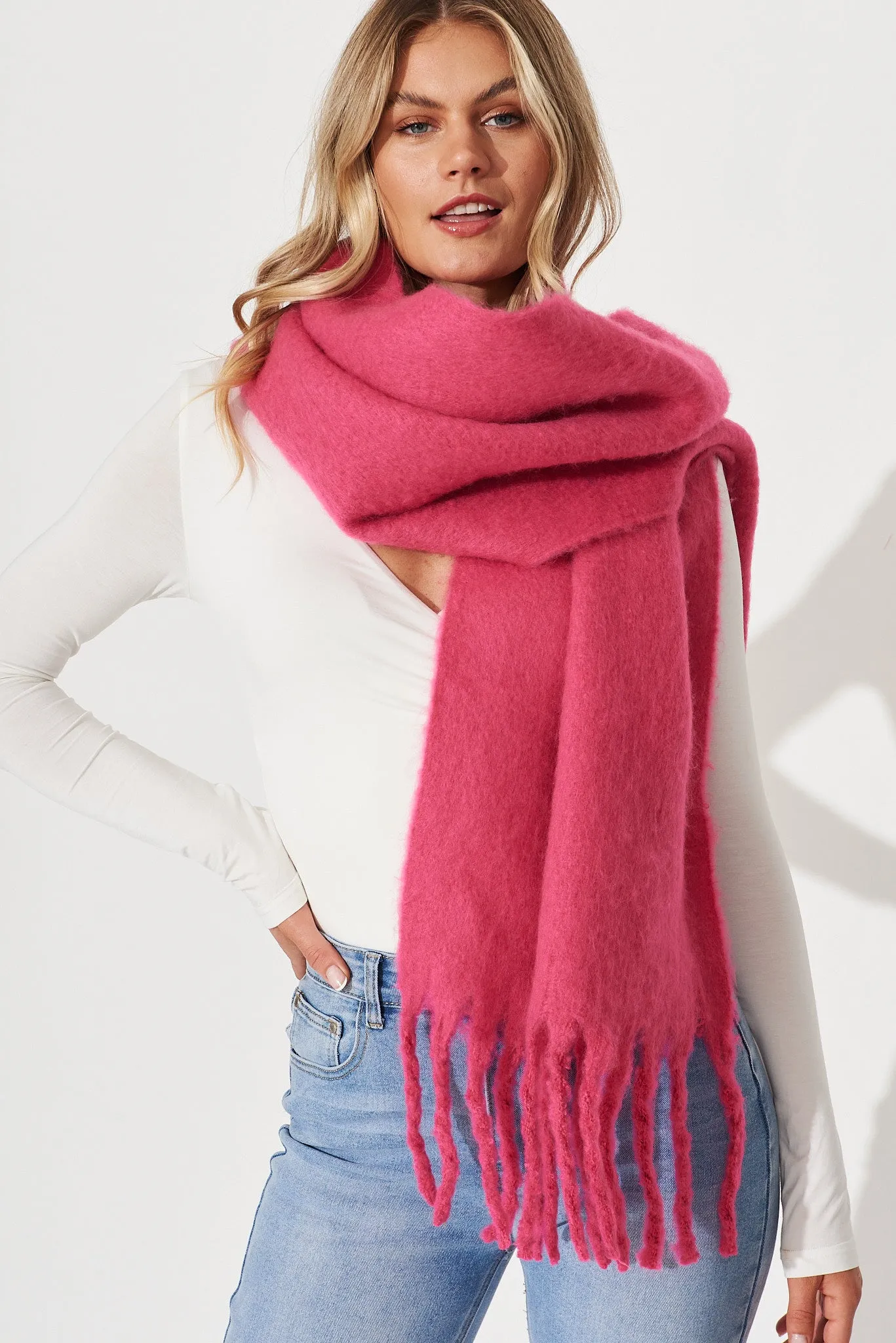 Pink Zurich Knit Scarf