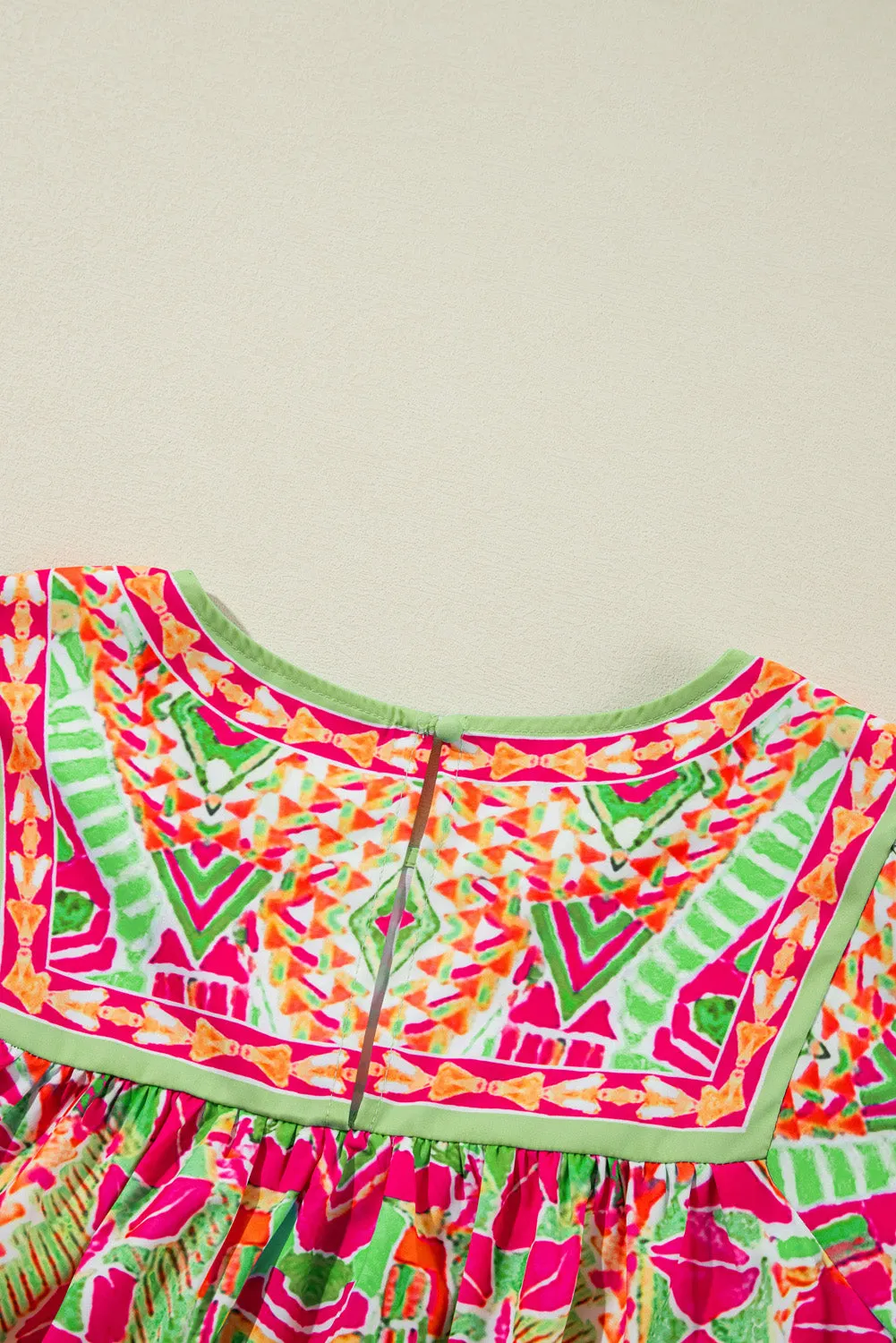 Printed Plus Size Round Neck Half Sleeve Blouse.