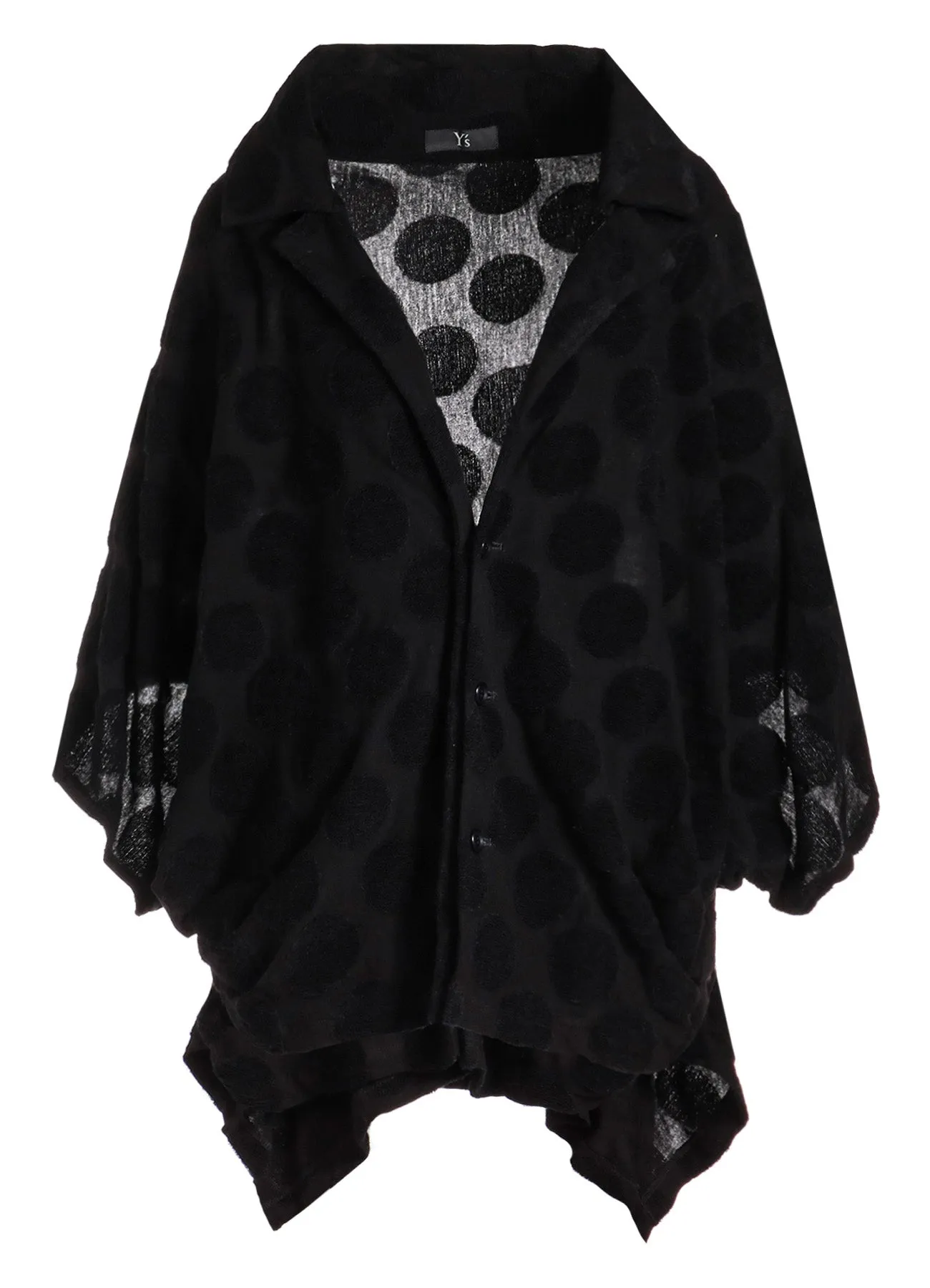 Polka Dot JQ Cardigan Jacket with Pile Fabric