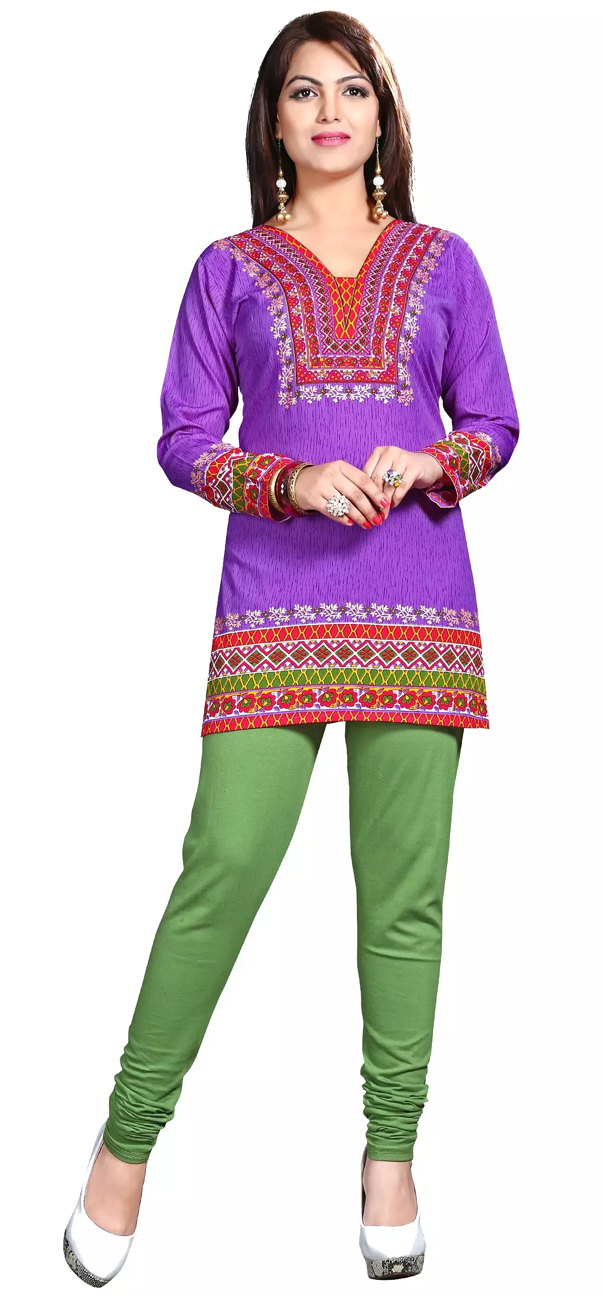 Printed Blouse India Clothing - Purple