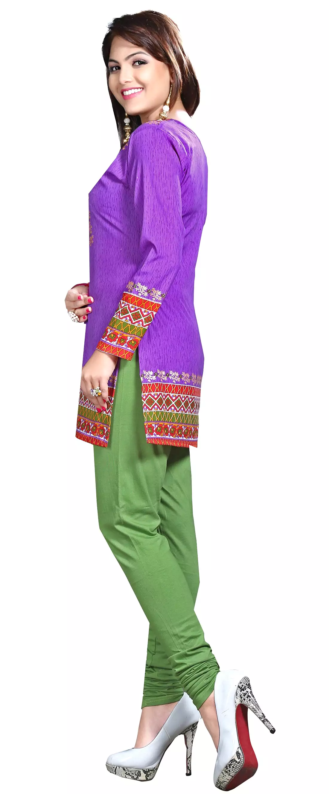 Printed Blouse India Clothing - Purple