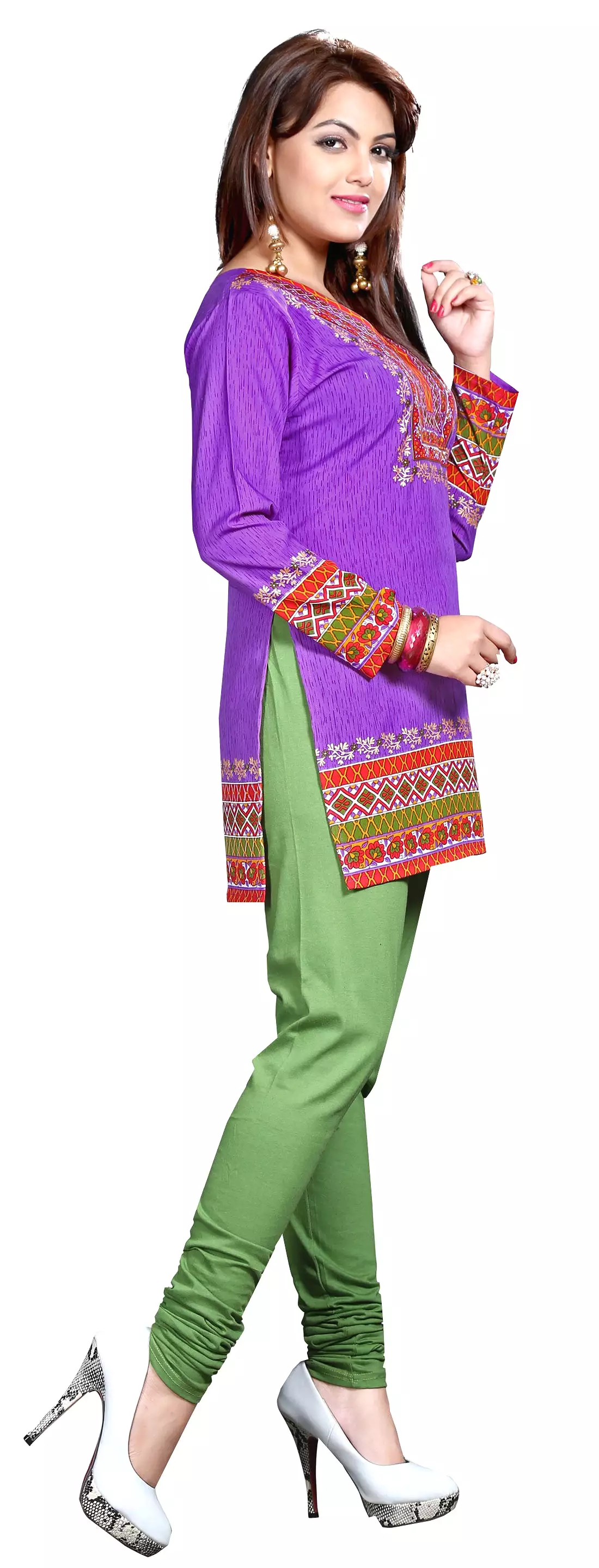 Printed Blouse India Clothing - Purple