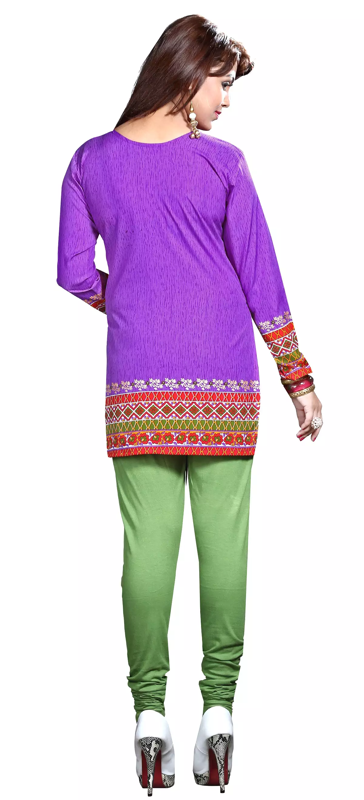 Printed Blouse India Clothing - Purple