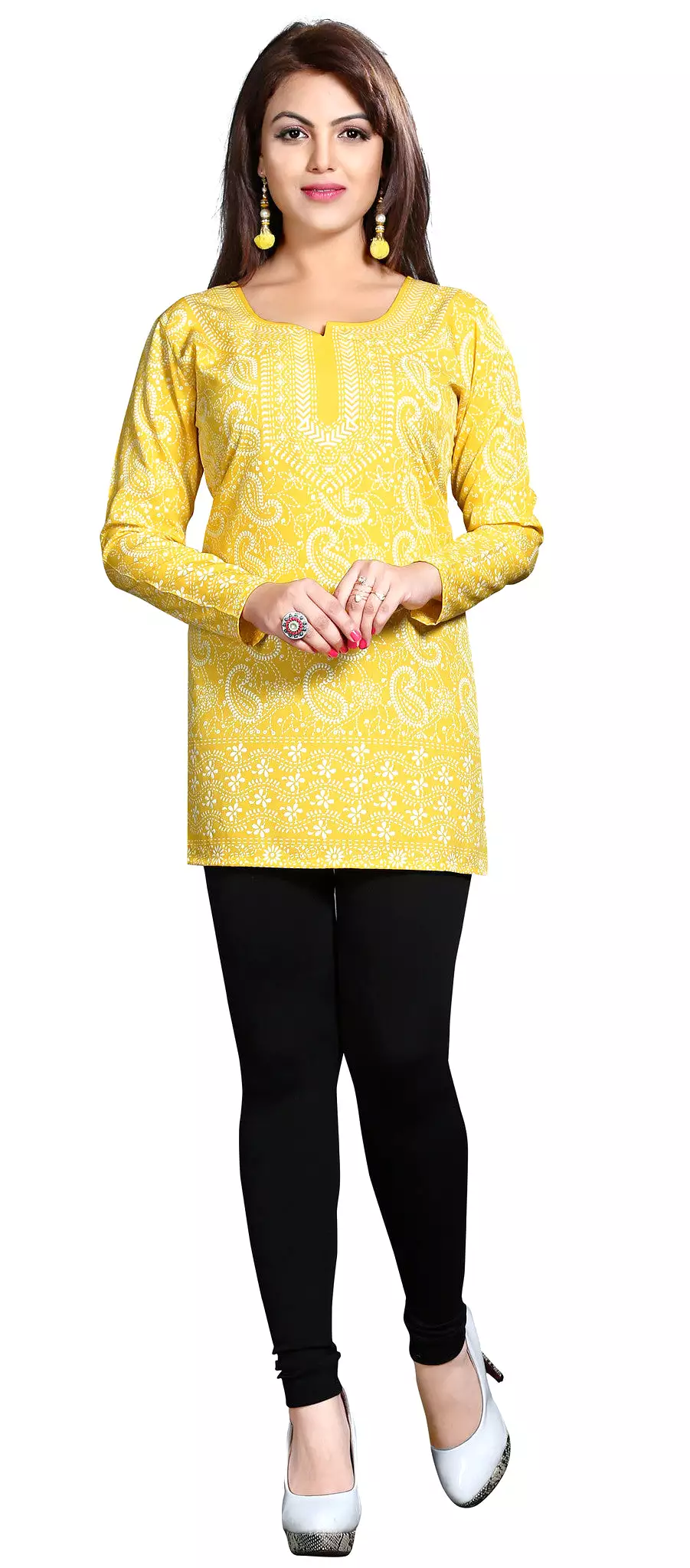 Printed Blouse India Clothing Yellow