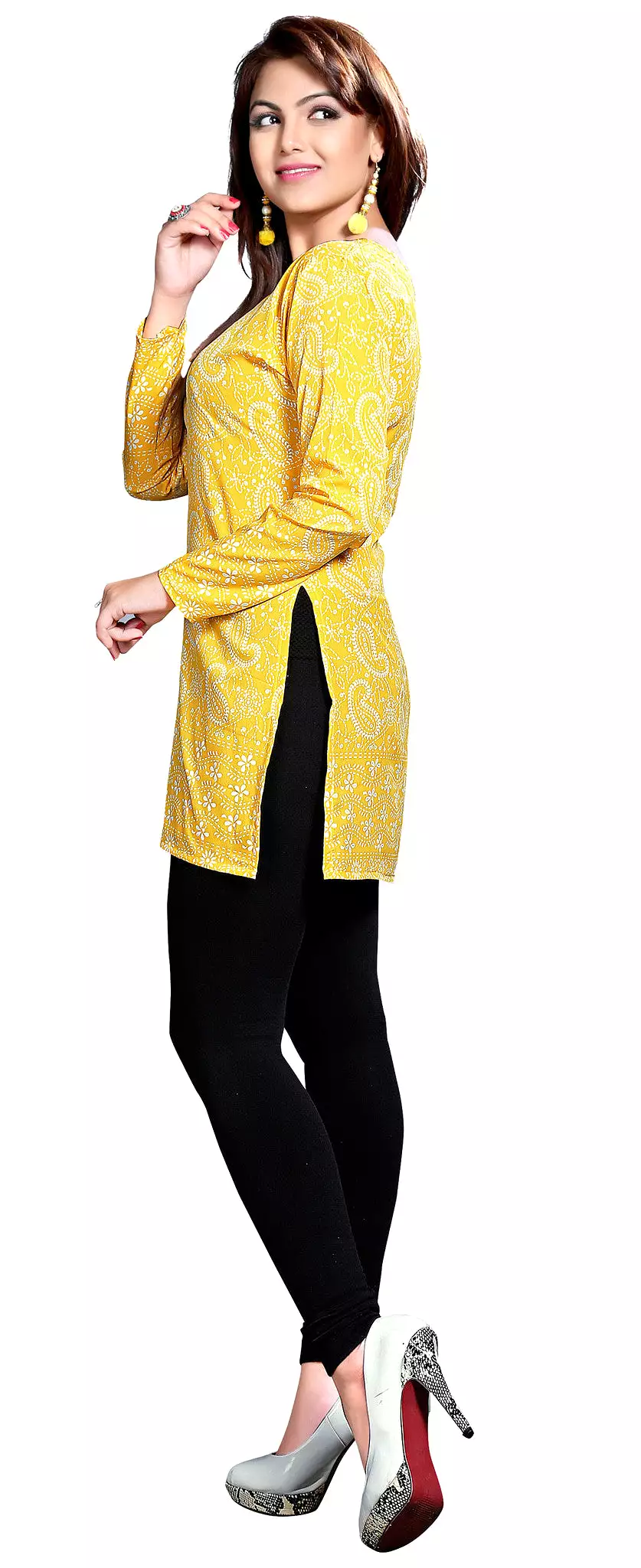 Printed Blouse India Clothing Yellow