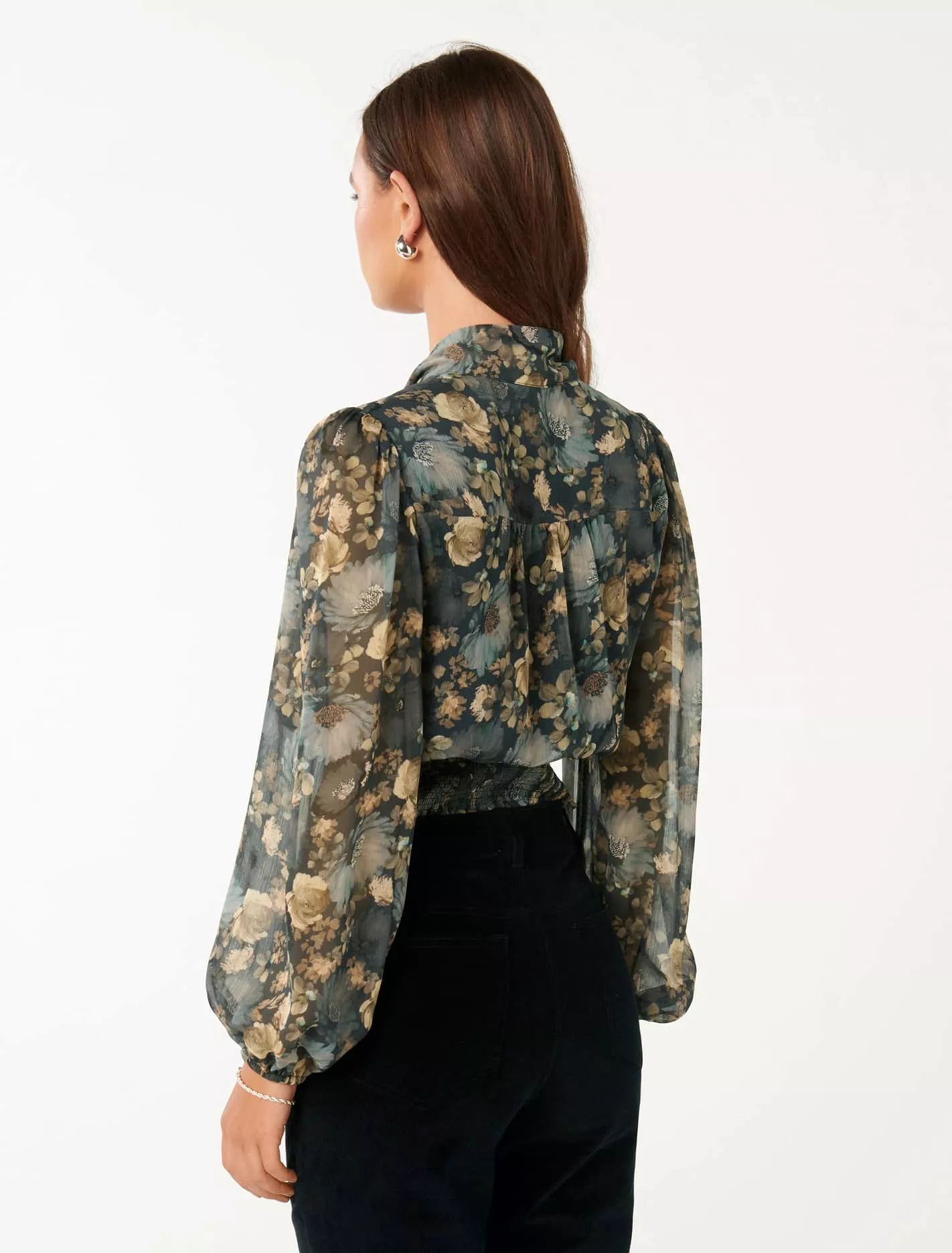 Printed Blouse Shirred Gloria