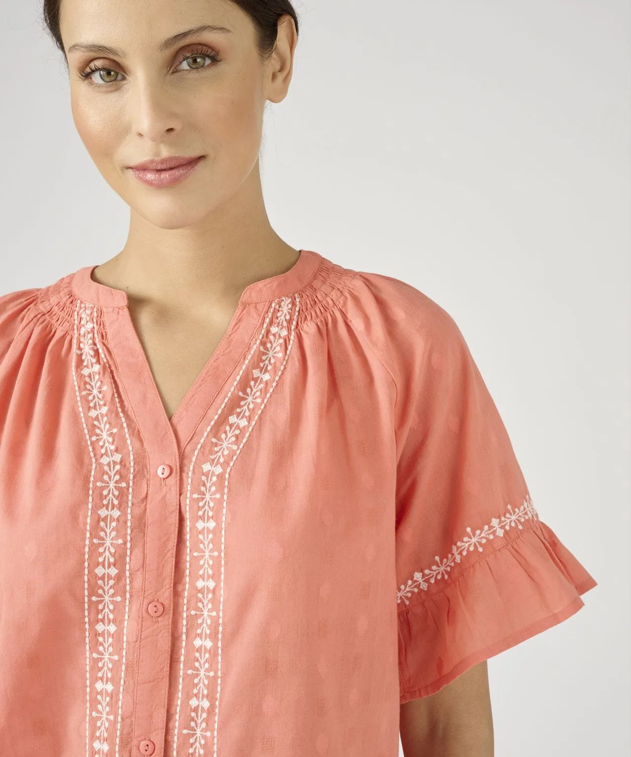 Boho Embroidered Cotton Blouse