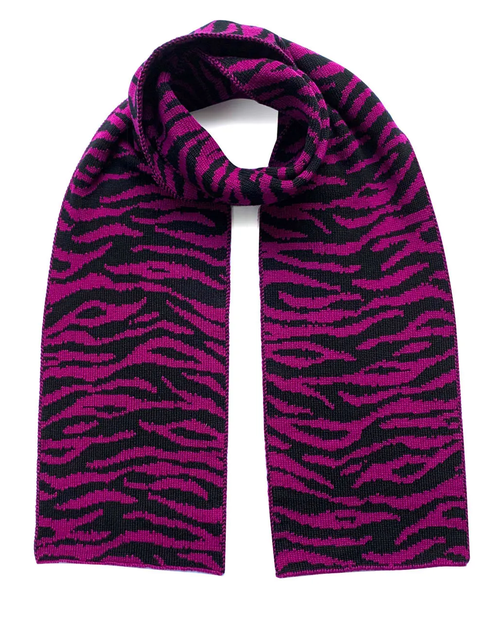 Purple Tiger Wool and Cashmere Scarf