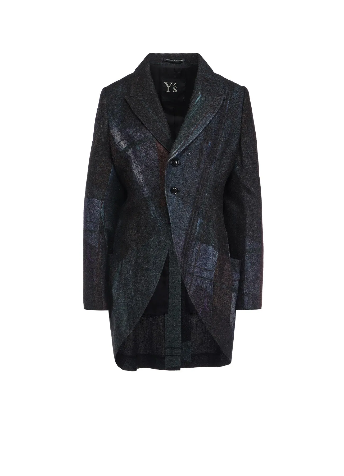 Raised Check Pealed Twill Tail Jacket in C/W Design