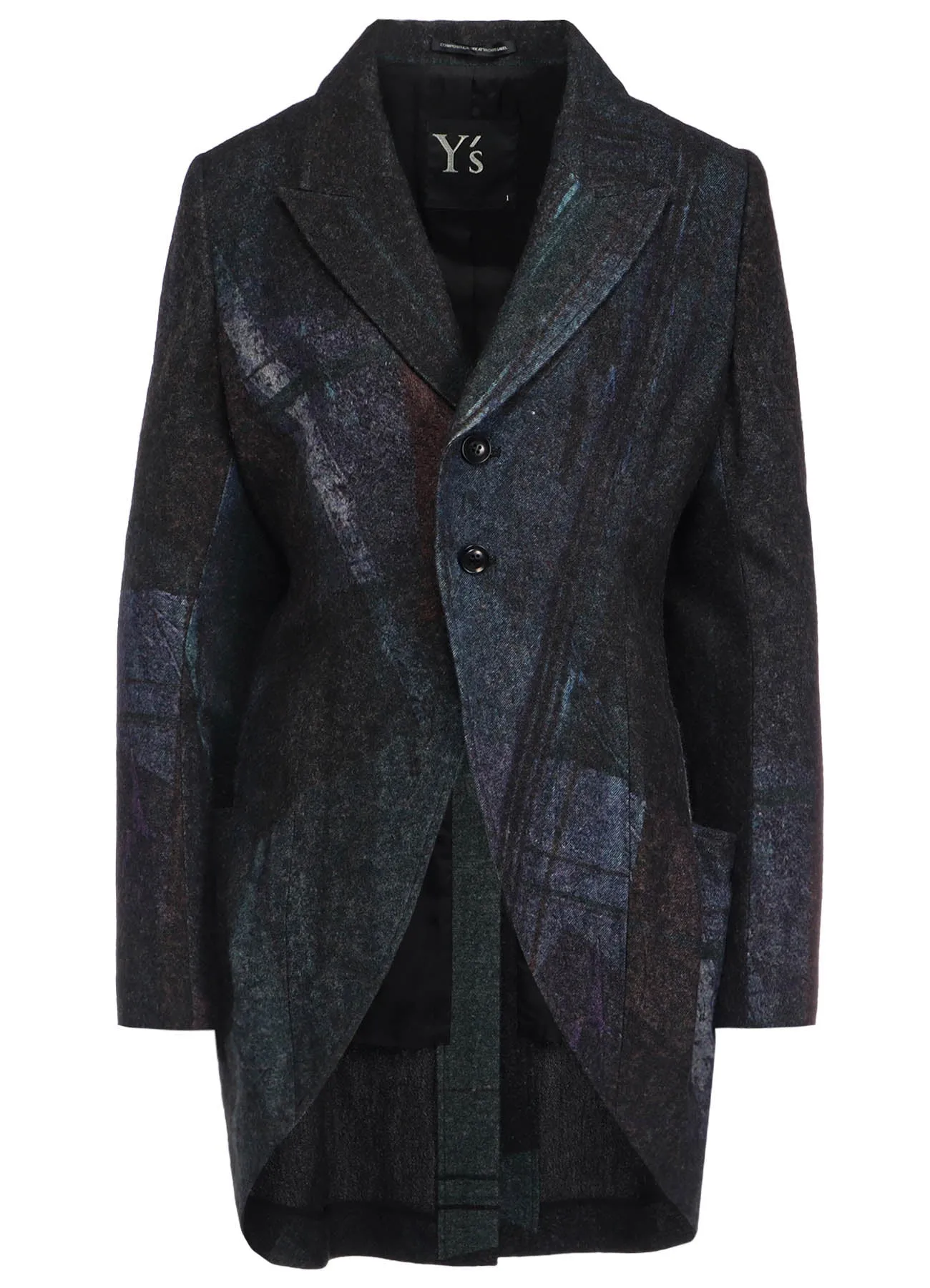 Raised Check Pealed Twill Tail Jacket in C/W Design