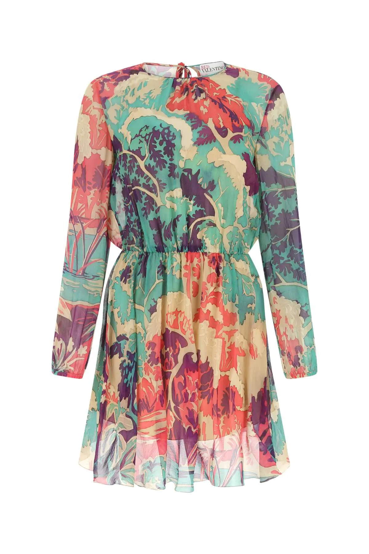 REDValentino Printed Long-Sleeve Mini Dress