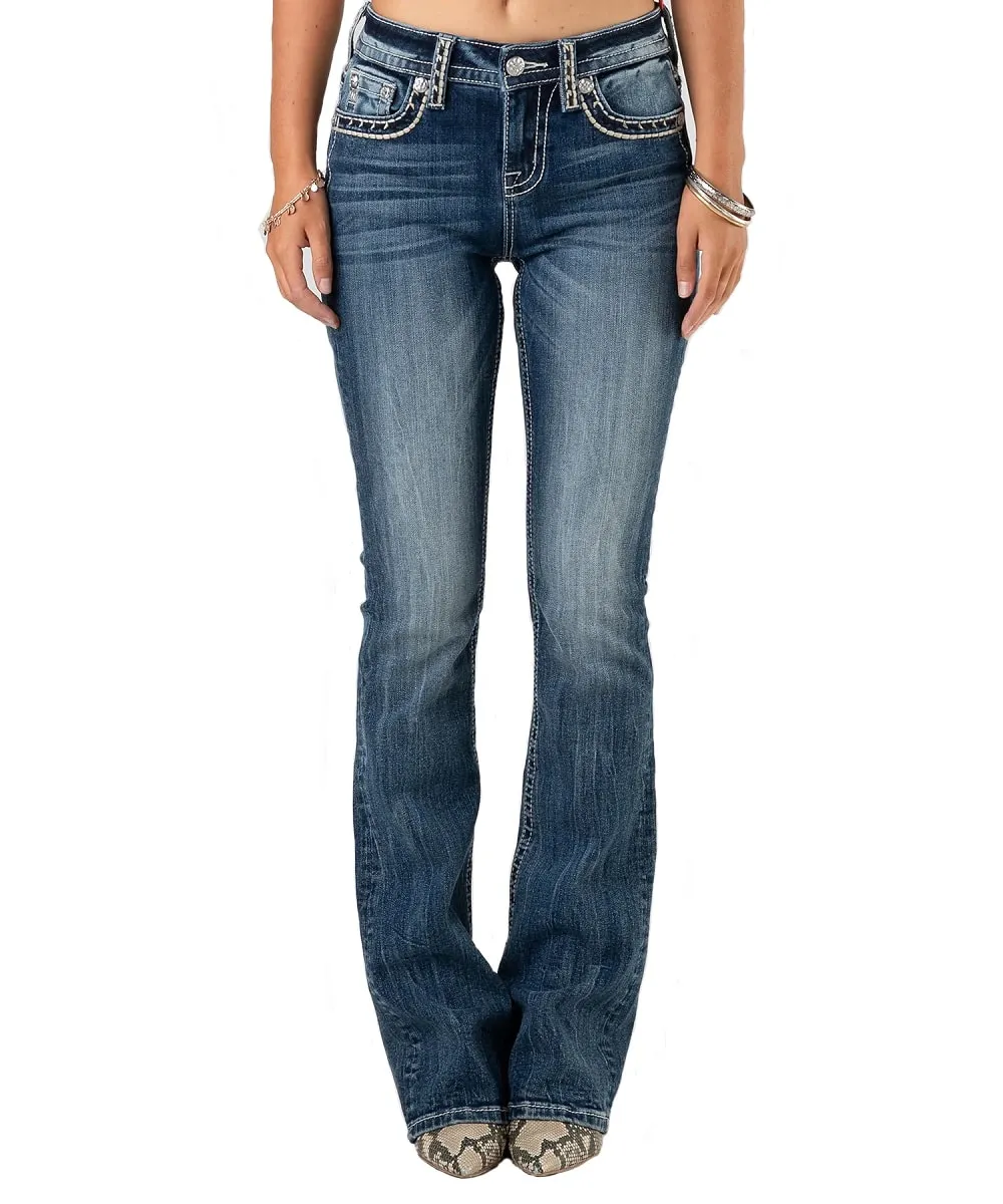 Saddle Stitch Bootcut Jean for Women by Miss Me