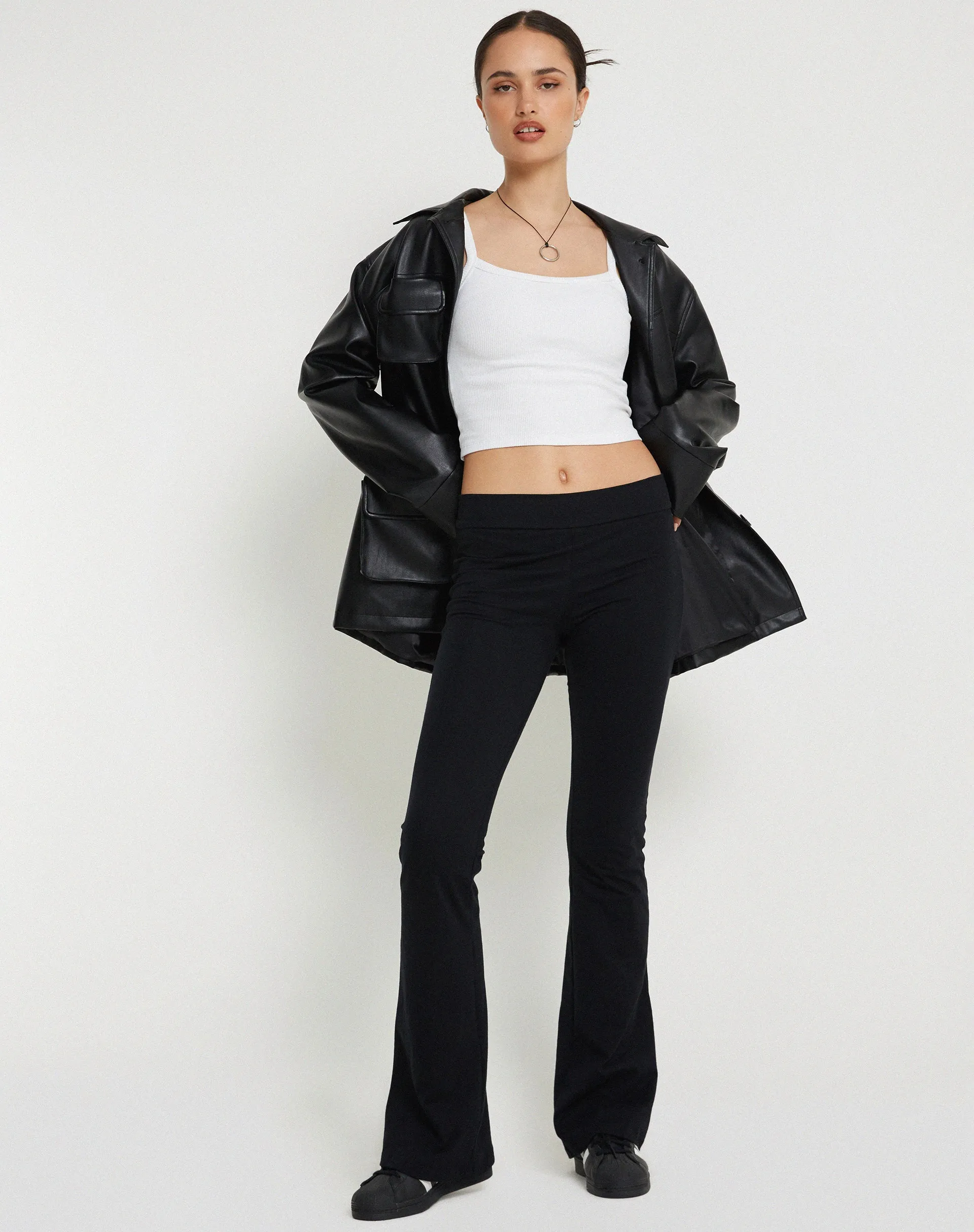 Signe Bootcut Tailored Trousers in Lycra Black