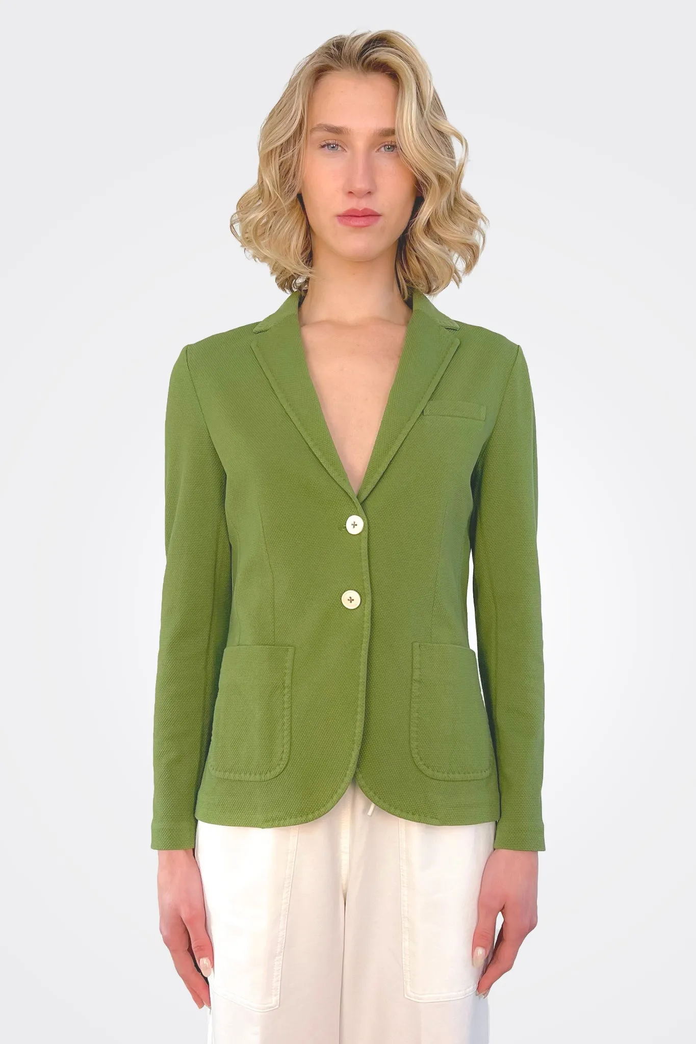 Slim Fit Oxford Blazer - Pistachio