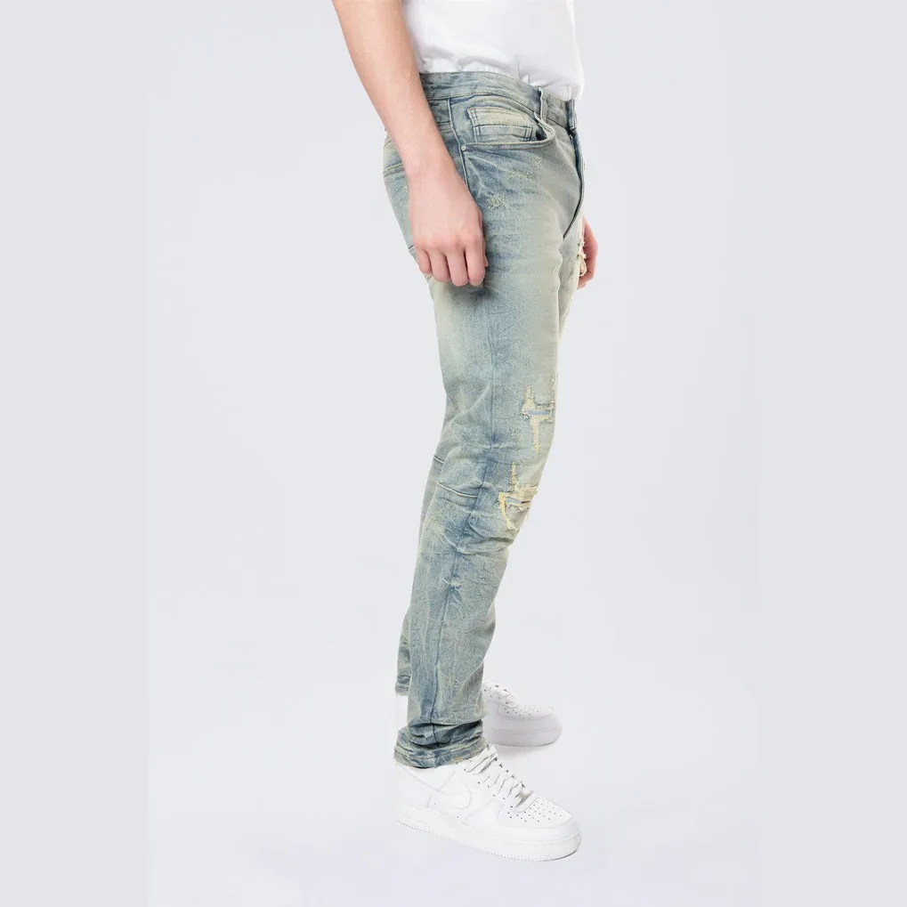 Slim Wave Effect Denim Jeans