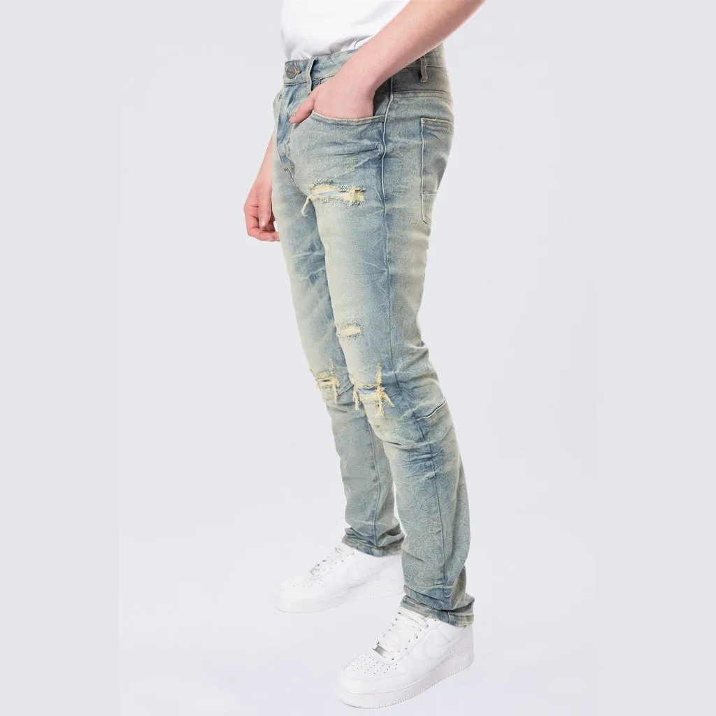 Slim Wave Effect Denim Jeans