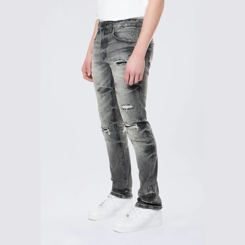 Slim Wave Effect Denim Jeans