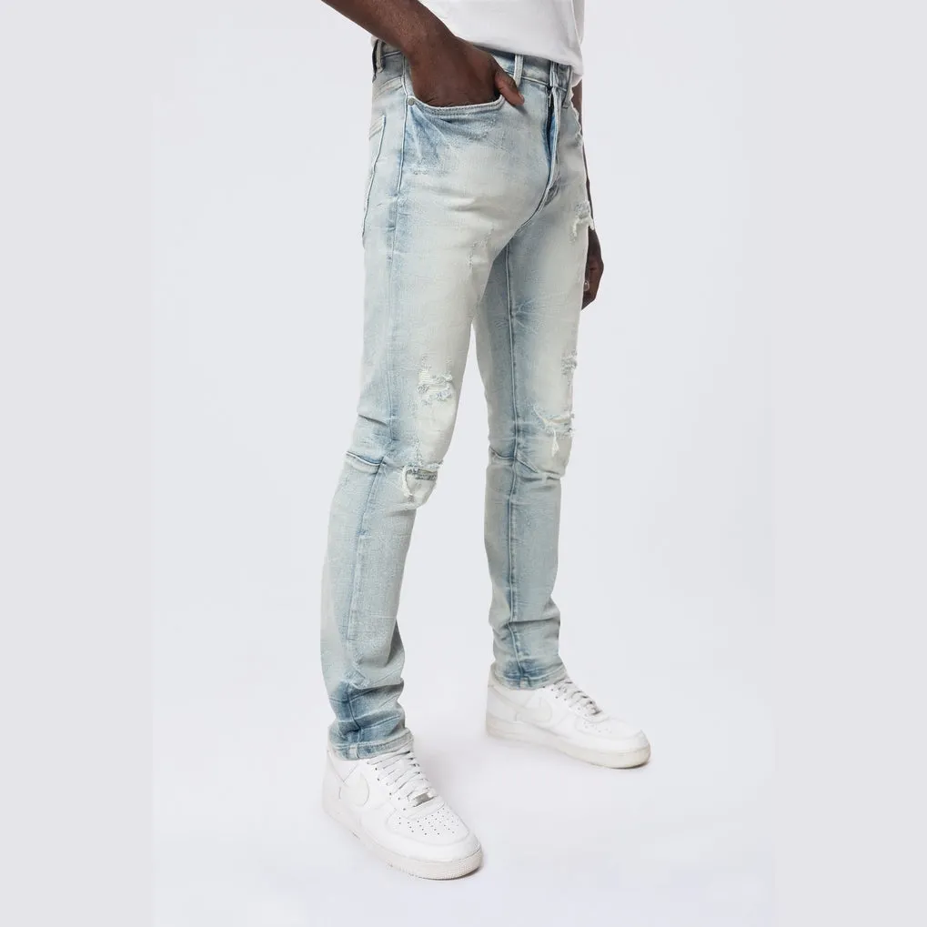 Slim Wave Effect Denim Jeans