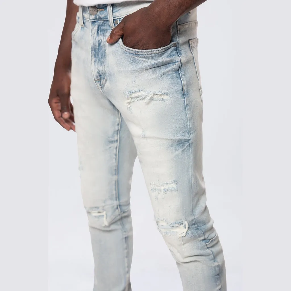 Slim Wave Effect Denim Jeans