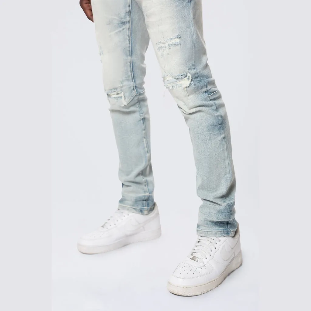 Slim Wave Effect Denim Jeans