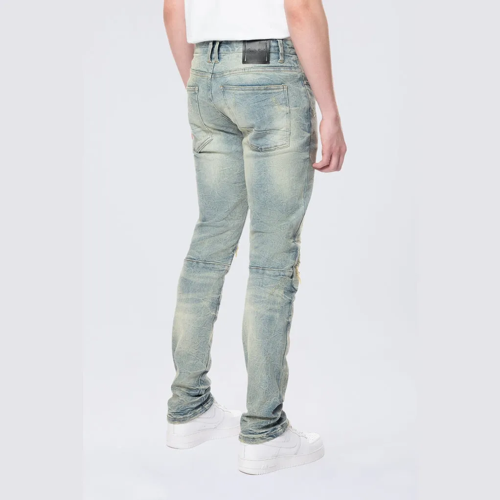 Slim Wave Effect Denim Jeans