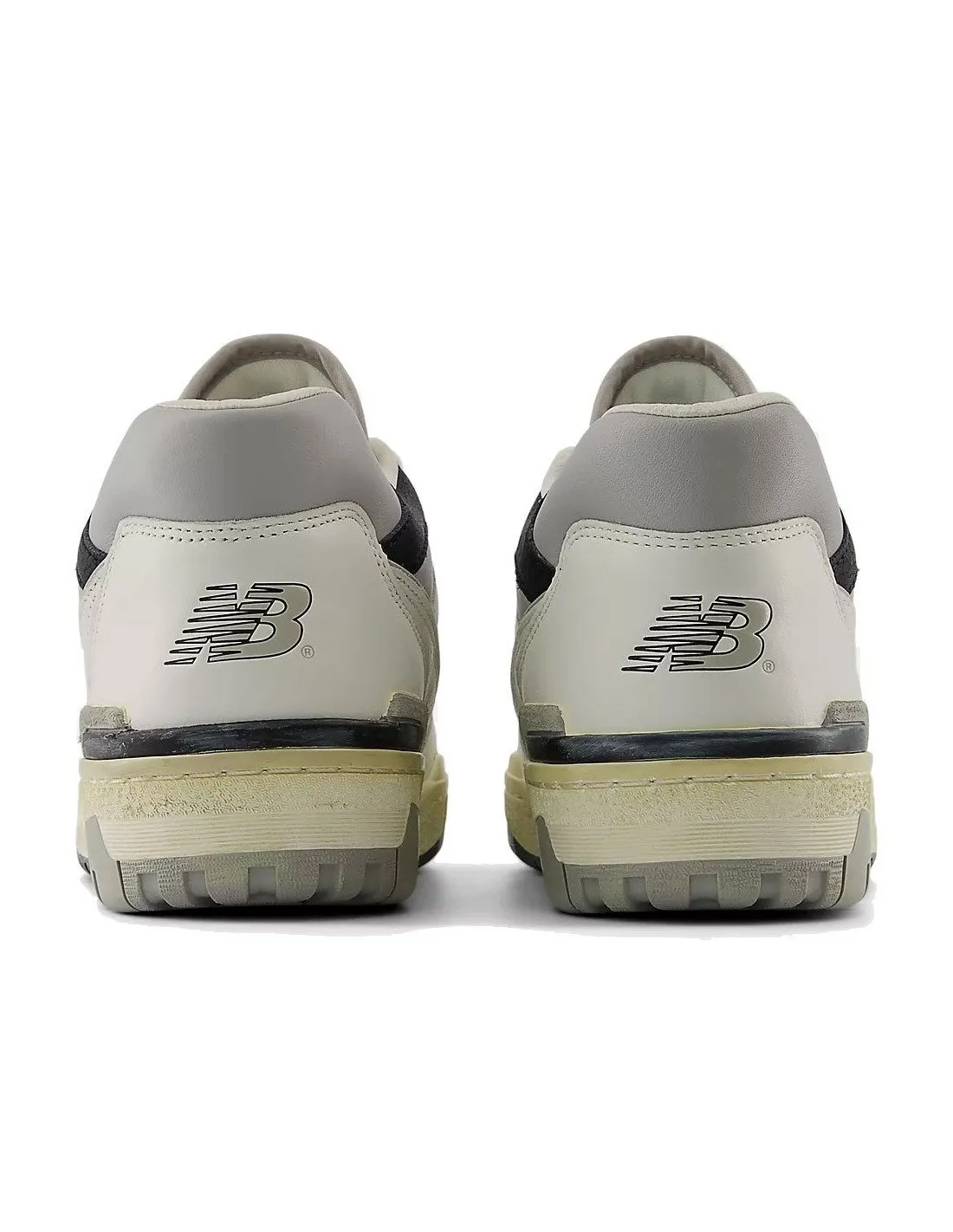 White and Black New Balance Men's BB550 Sneakers