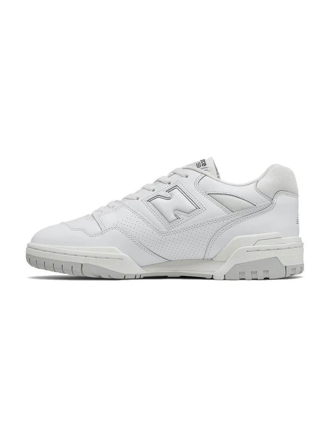 White New Balance men's BB550 sneakers.