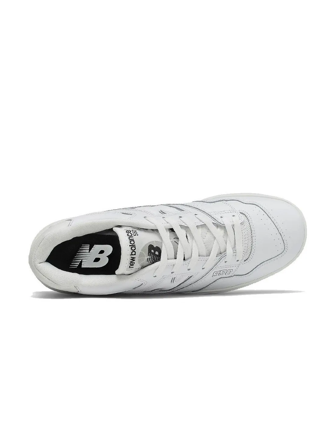 White New Balance men's BB550 sneakers.