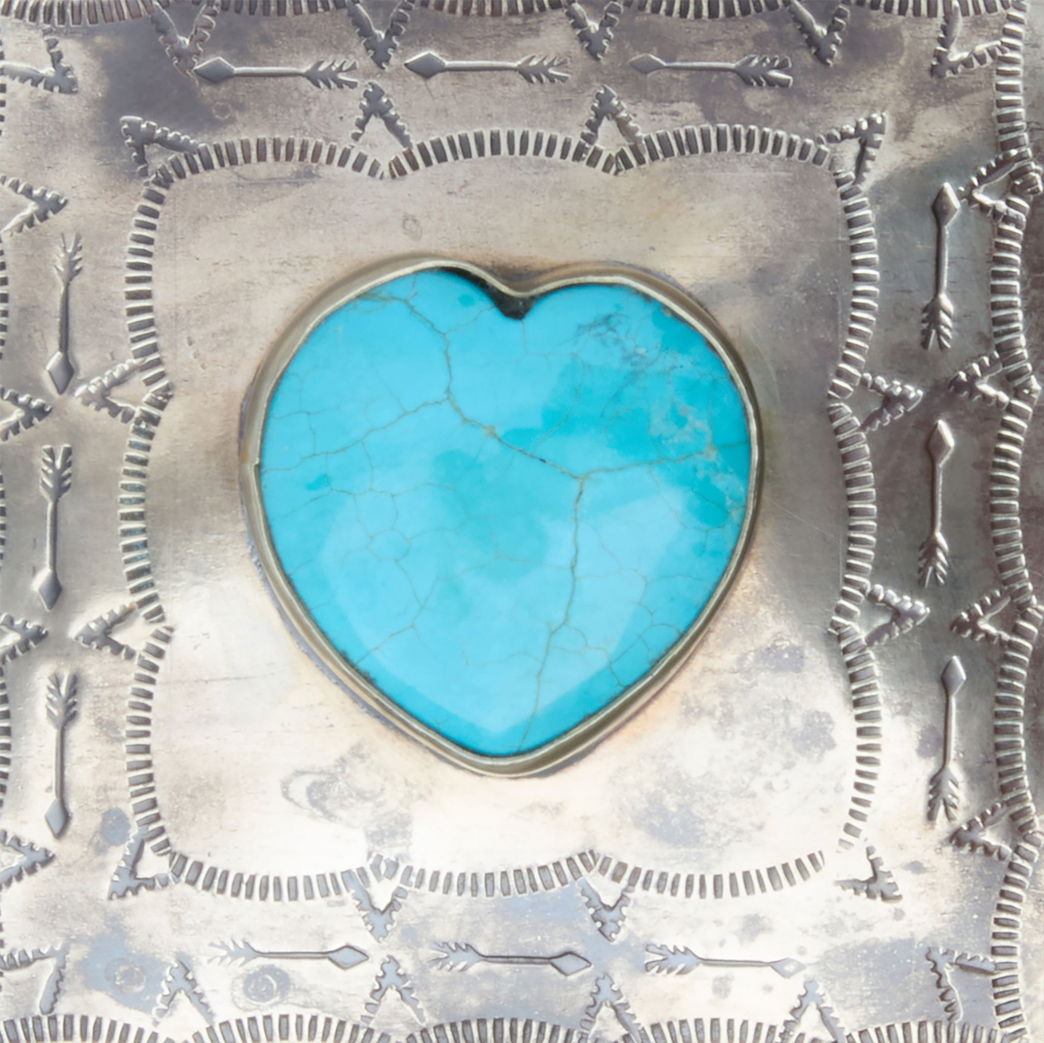 Southwestern Silver Heart Box