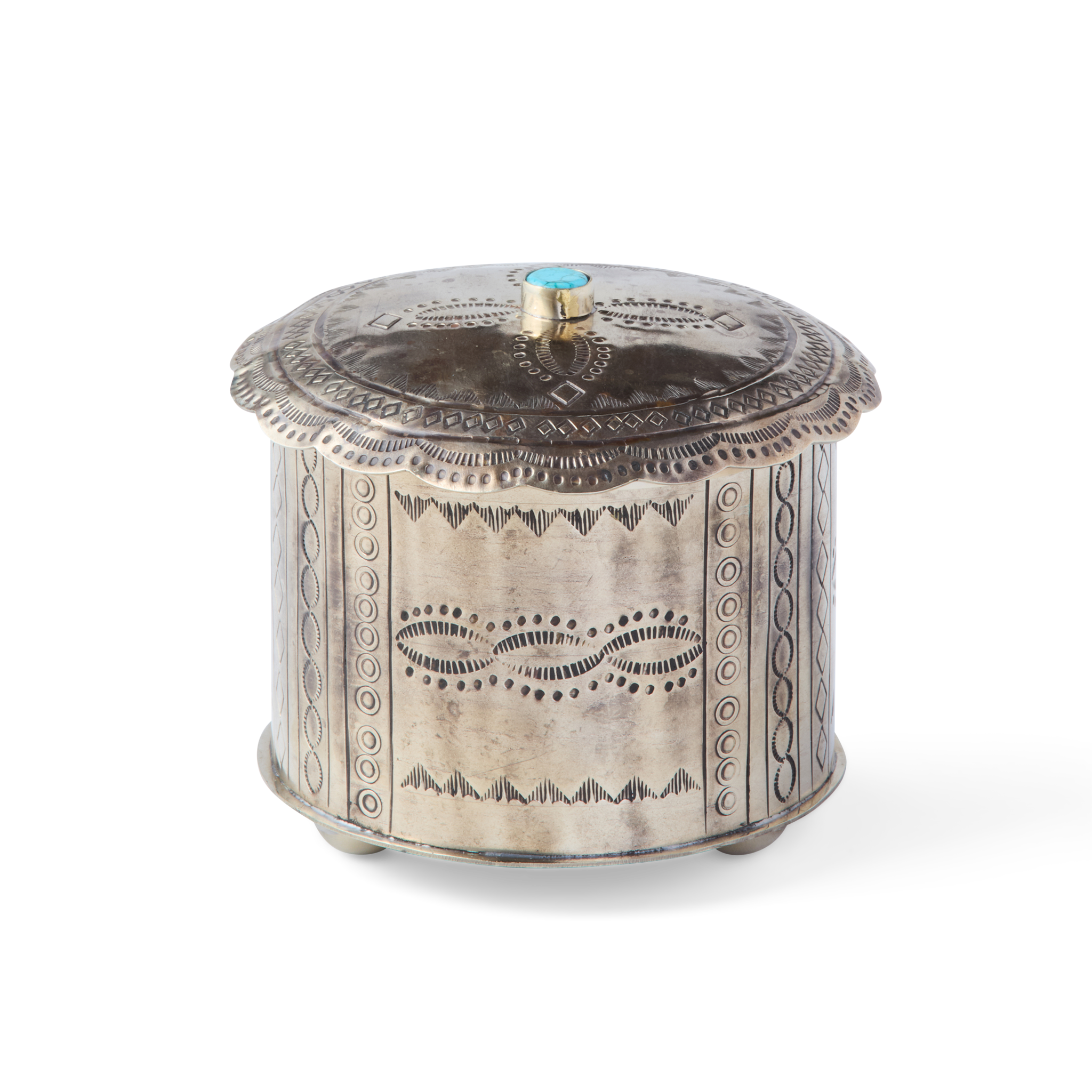 Round Silver Southwestern Box - Buy Now