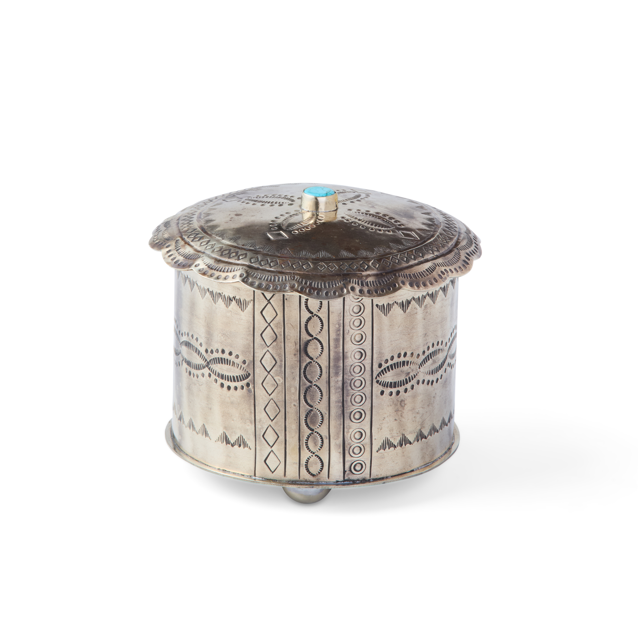 Round Silver Southwestern Box - Buy Now