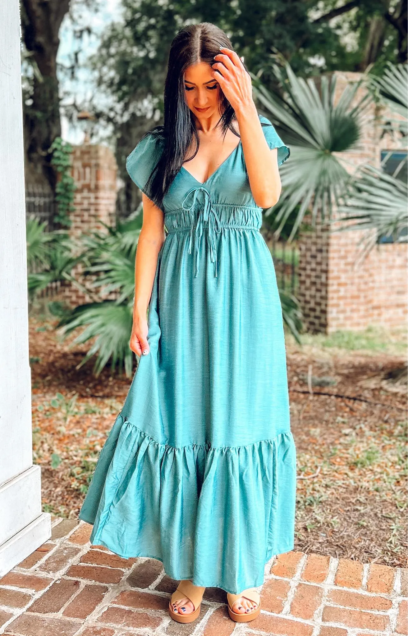 Teal Maxi Dress Stay Sweetheart