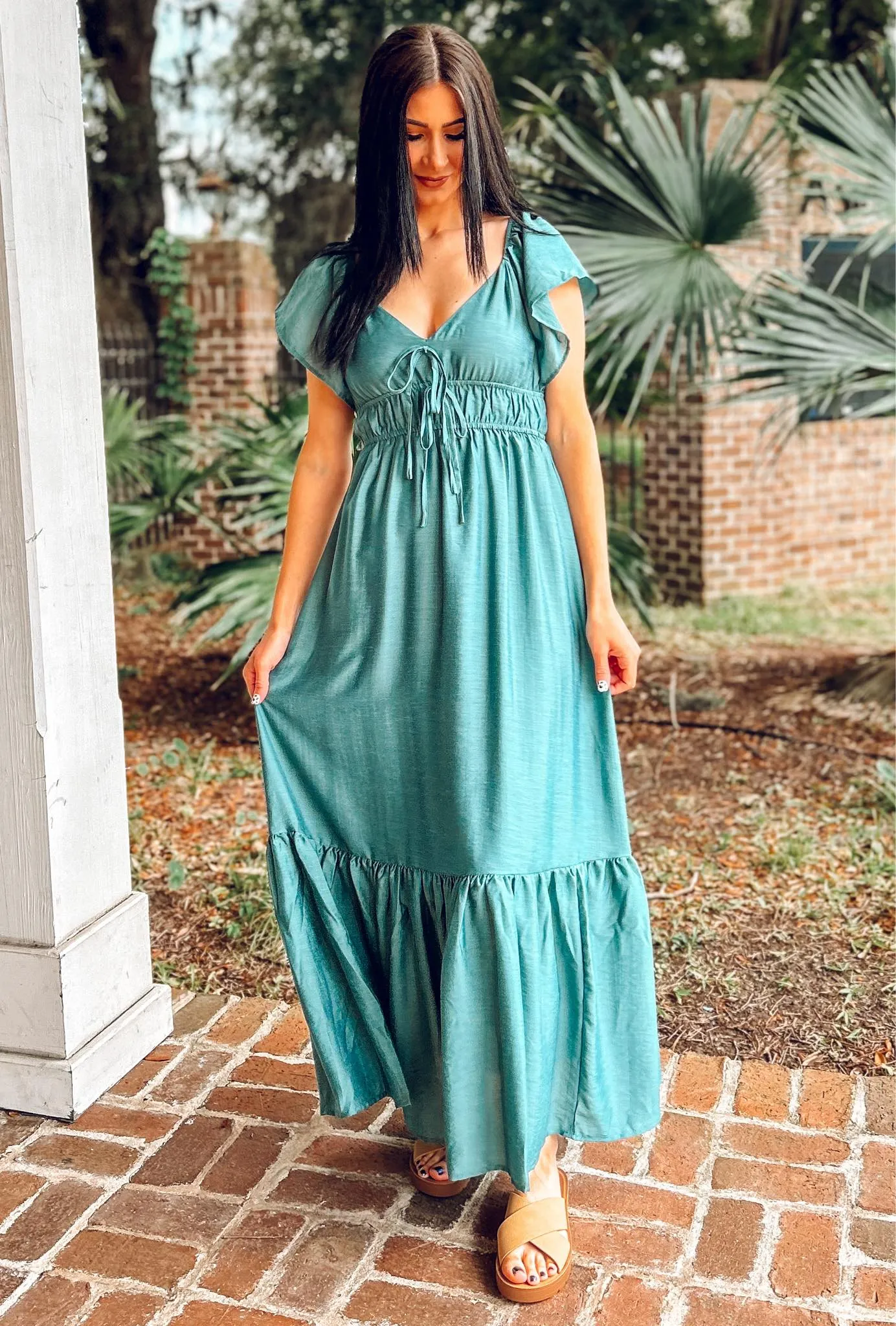 Teal Maxi Dress Stay Sweetheart