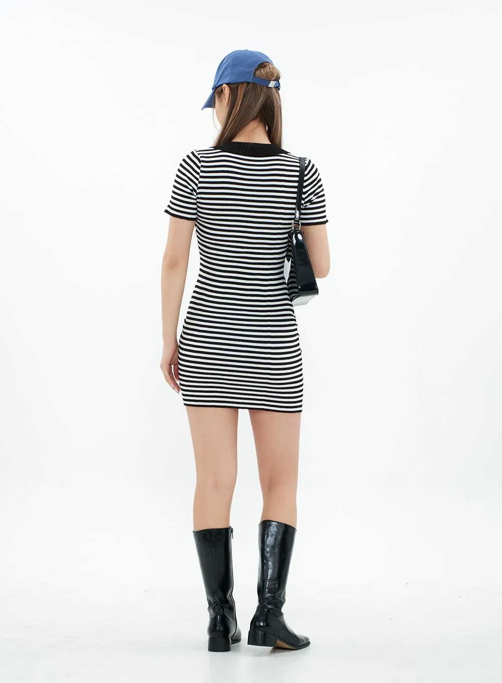 Striped Collared Mini Dress - CM29