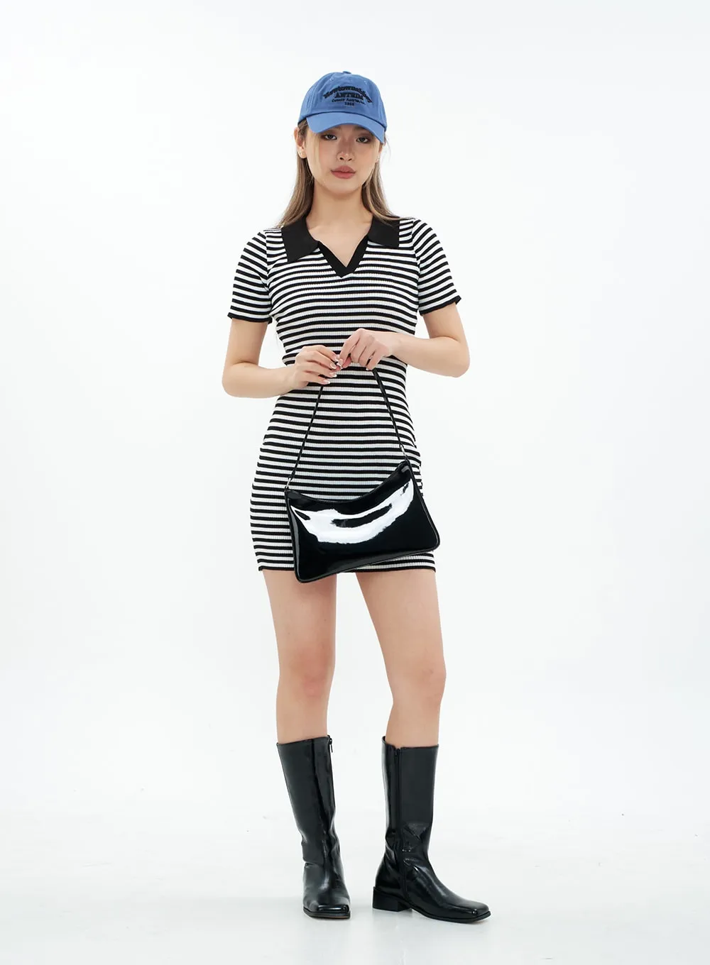 Striped Collared Mini Dress - CM29