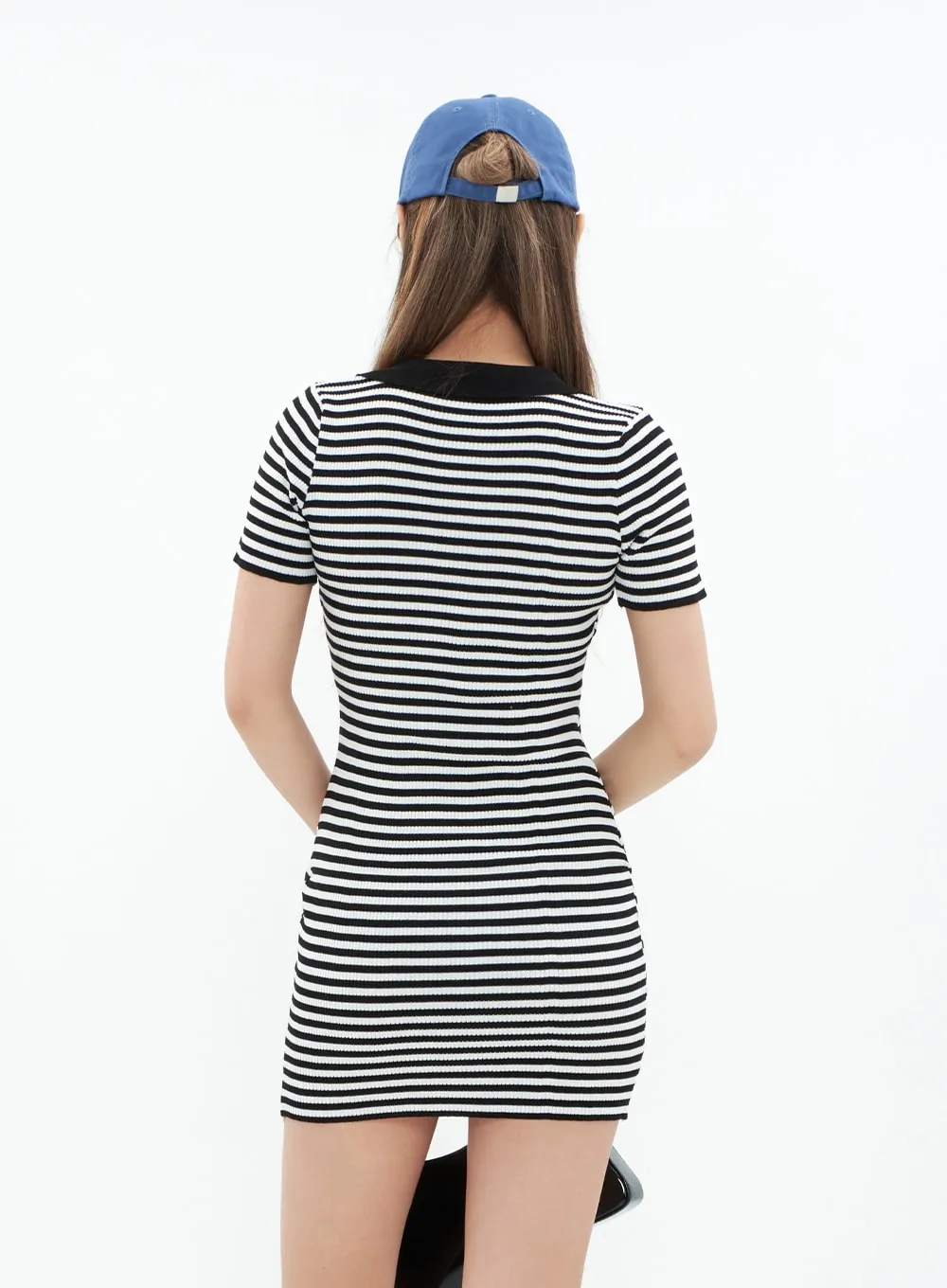 Striped Collared Mini Dress - CM29