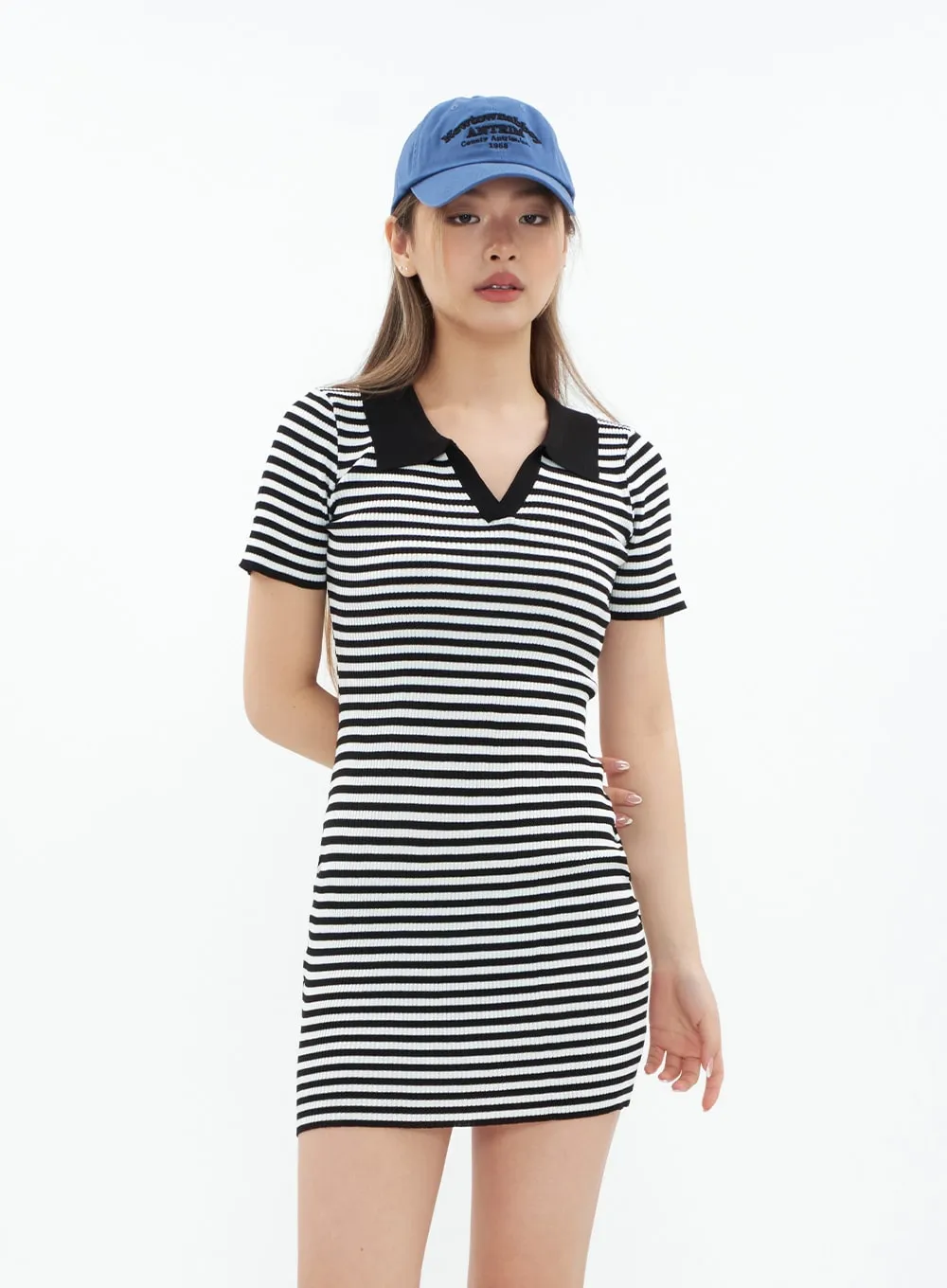 Striped Collared Mini Dress - CM29