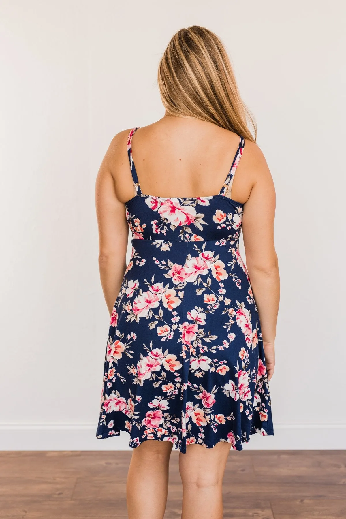 Navy Blue Sunkissed Floral Dress