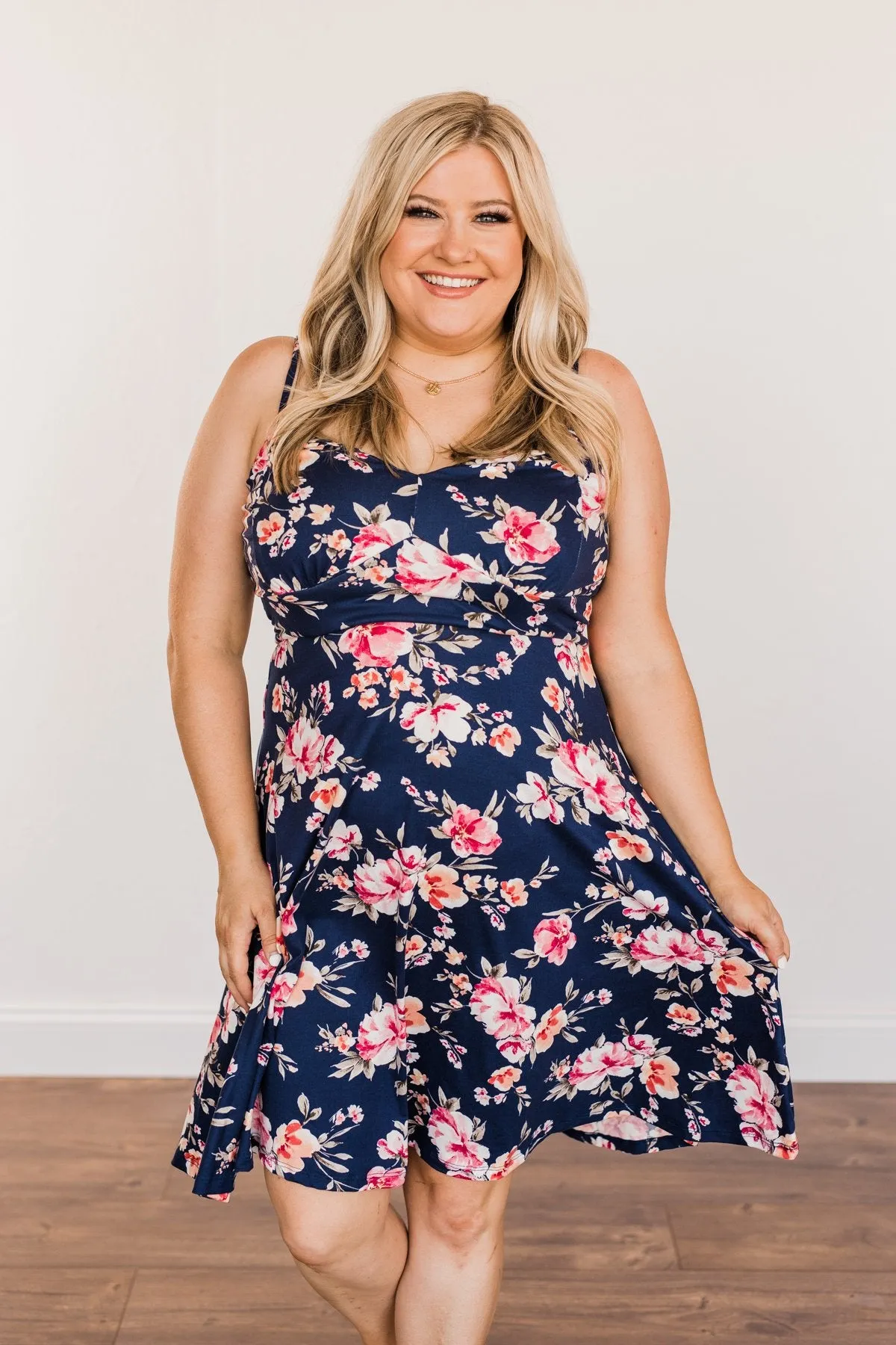 Navy Blue Sunkissed Floral Dress