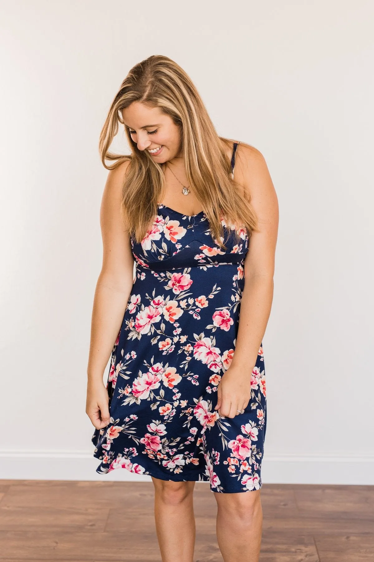 Navy Blue Sunkissed Floral Dress