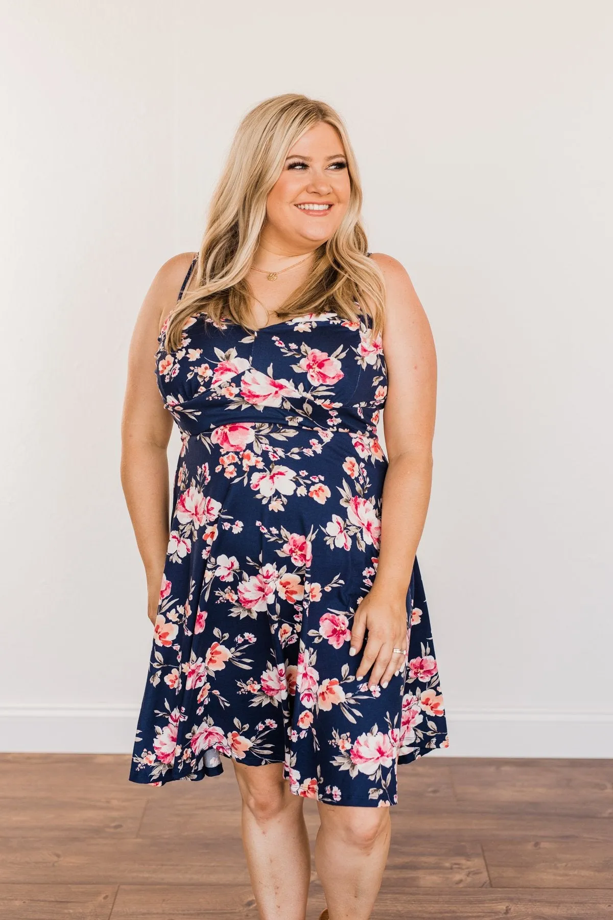 Navy Blue Sunkissed Floral Dress