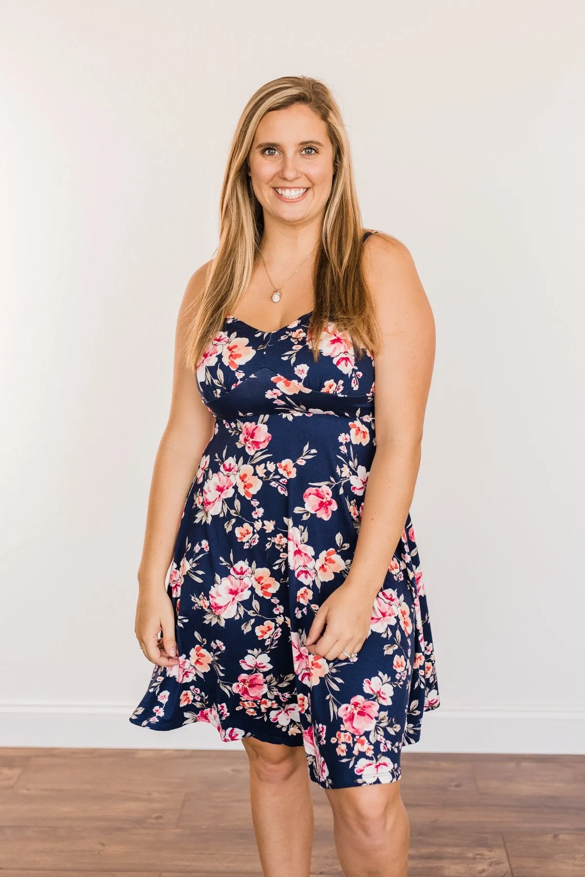 Navy Blue Sunkissed Floral Dress